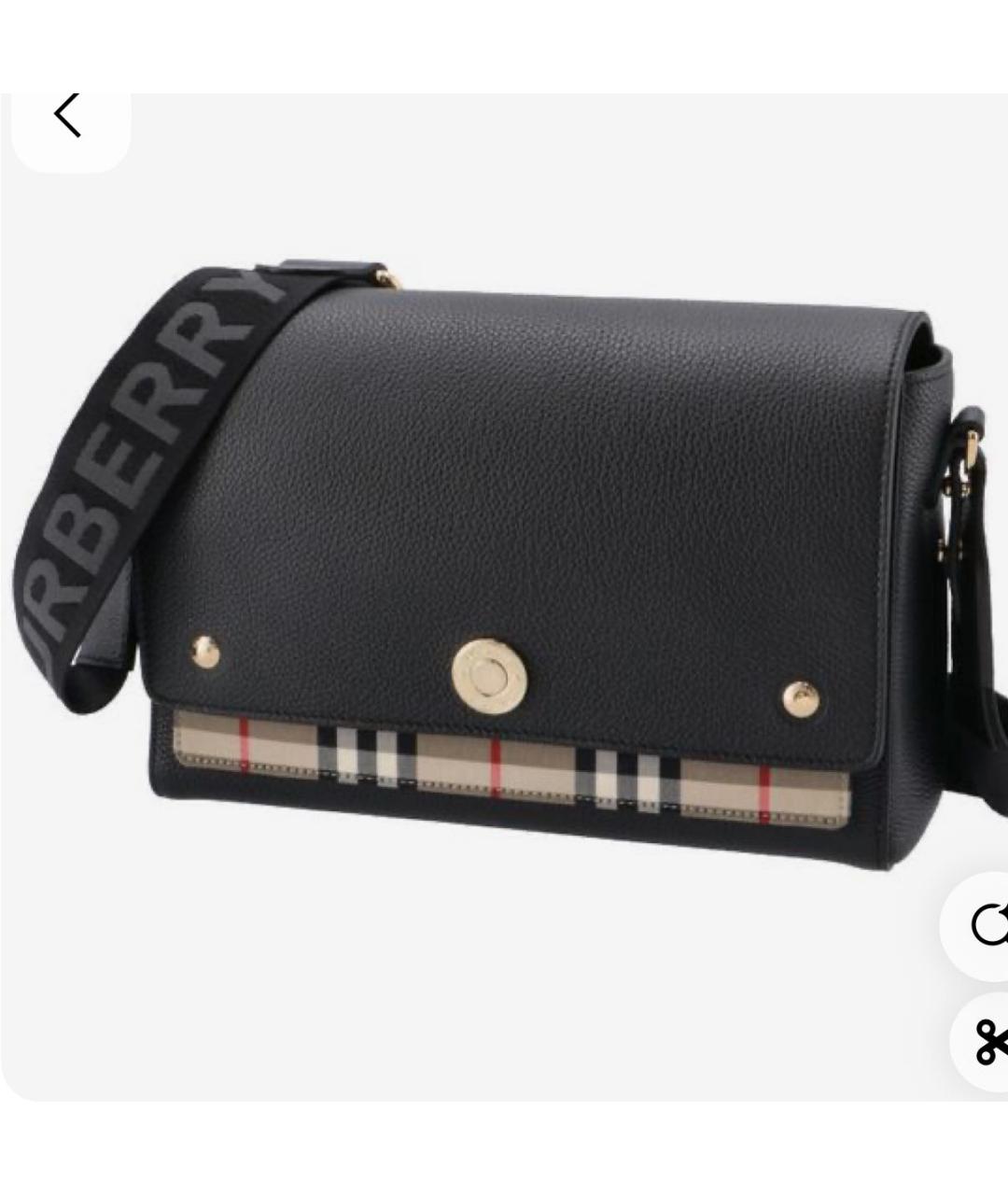 BURBERRY Черная кожаная сумка через плечо, фото 9