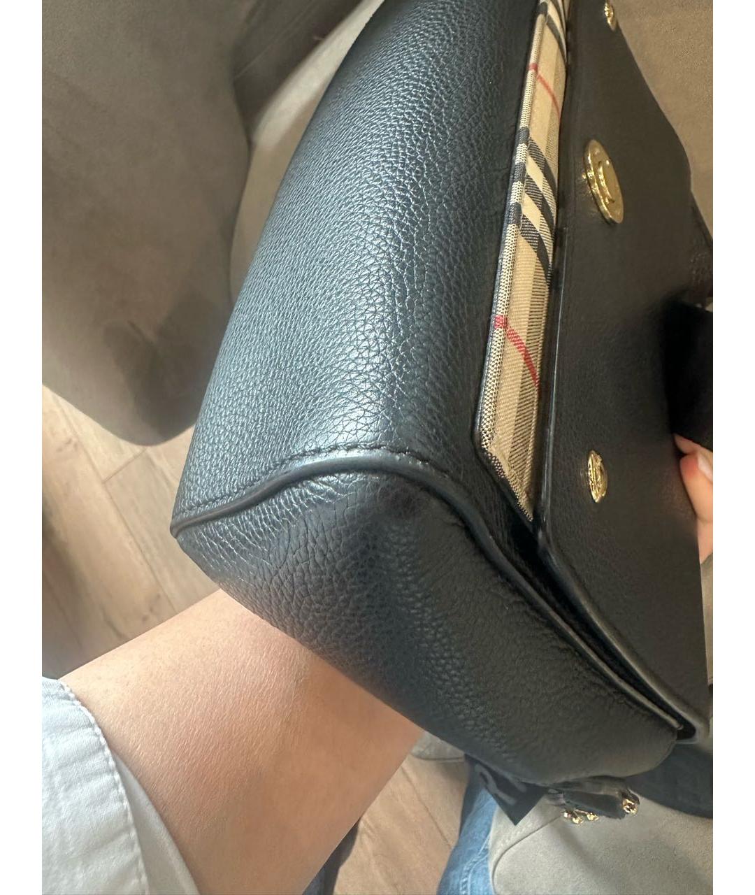 BURBERRY Черная кожаная сумка через плечо, фото 7