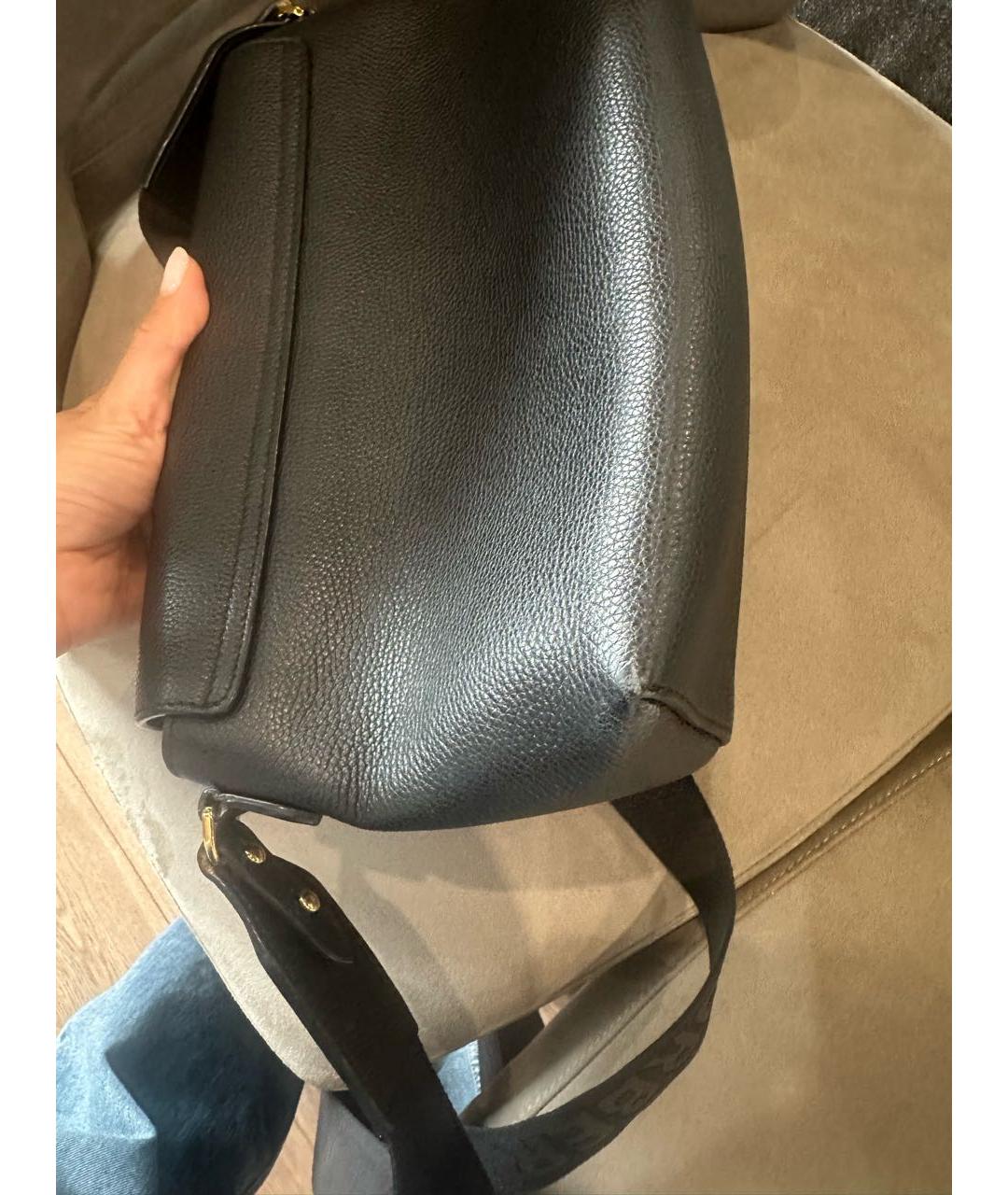 BURBERRY Черная кожаная сумка через плечо, фото 5