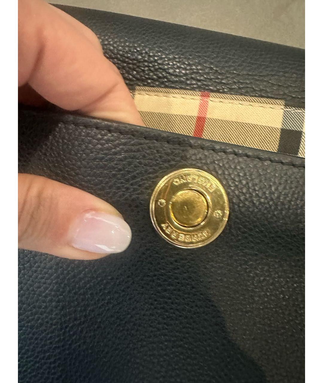 BURBERRY Черная кожаная сумка через плечо, фото 6