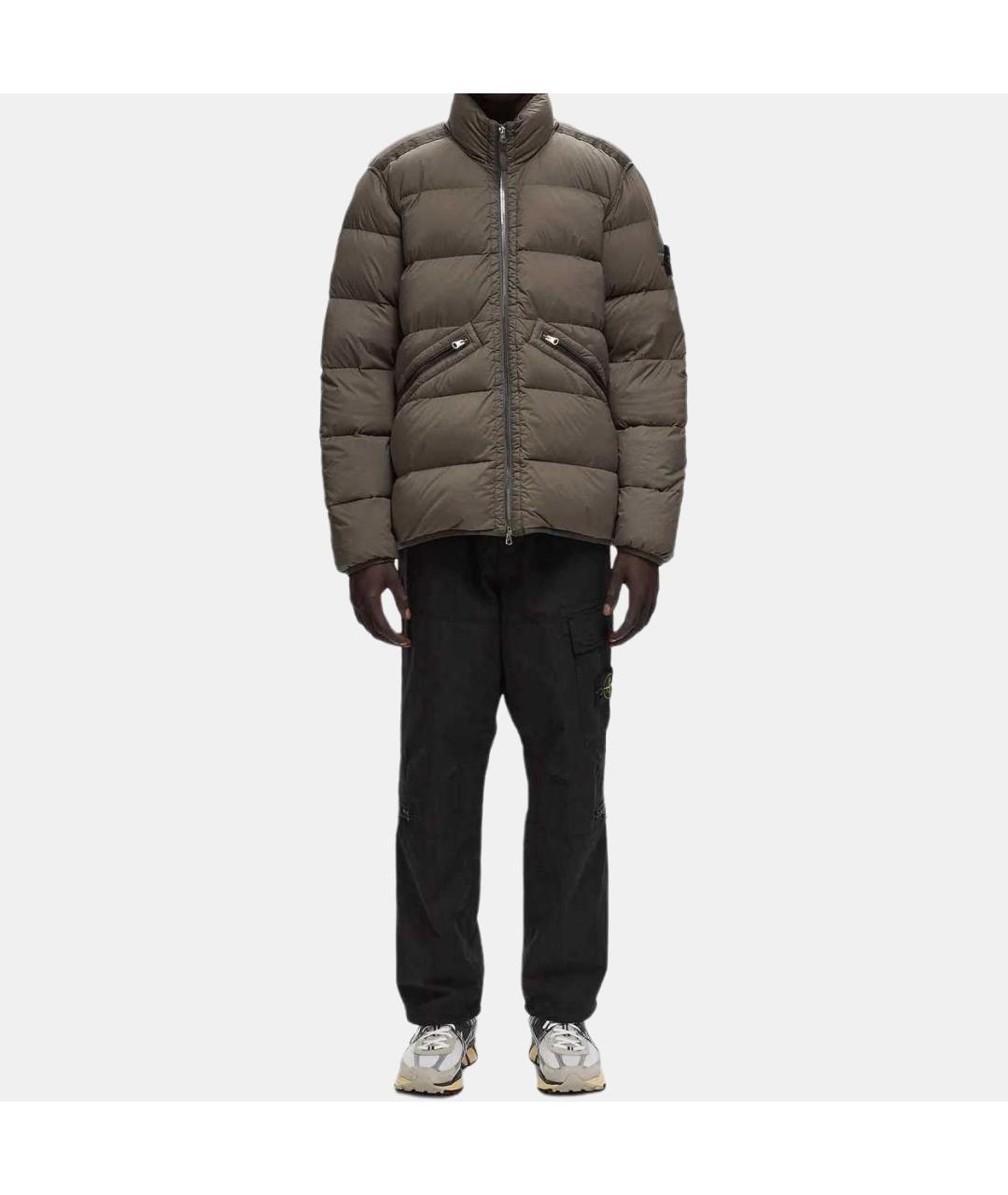 STONE ISLAND Коричневый пуховик, фото 2