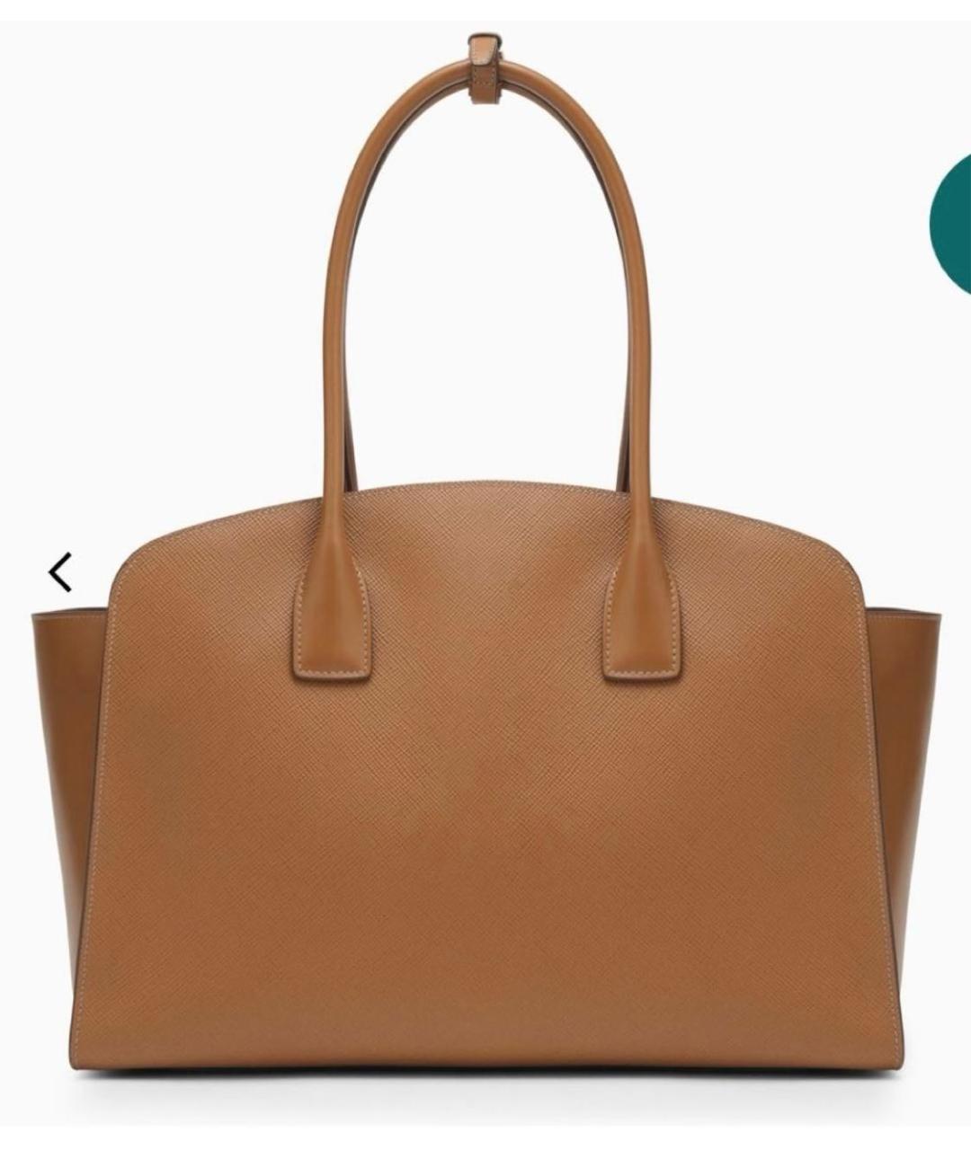 PRADA Коричневая кожаная сумка с короткими ручками, фото 2