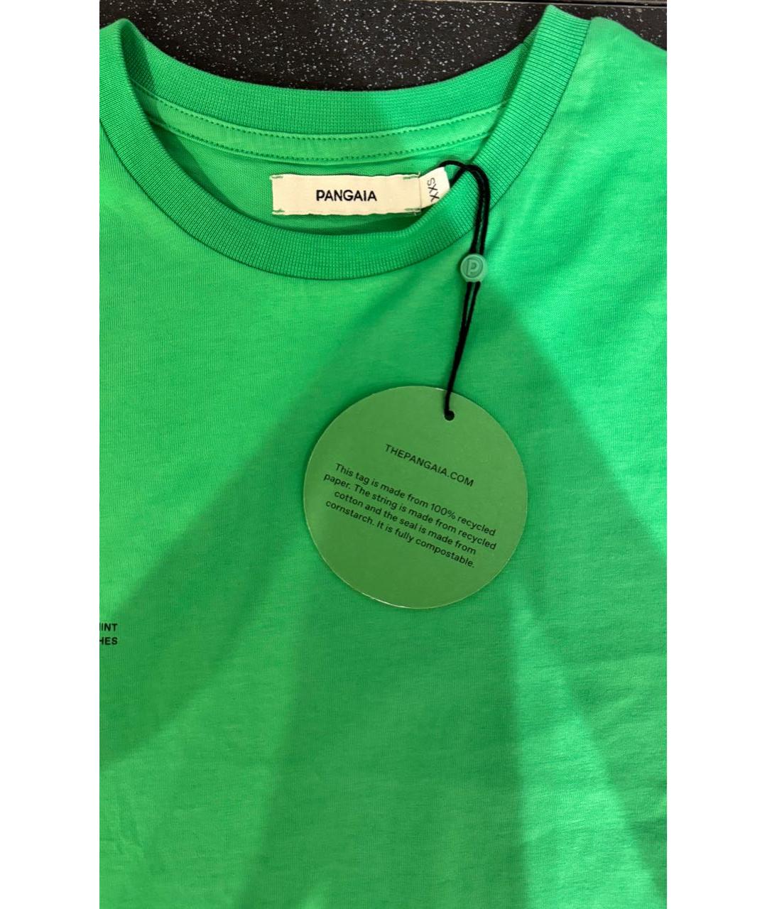 THE PANGAIA Зеленая хлопковая футболка, фото 3