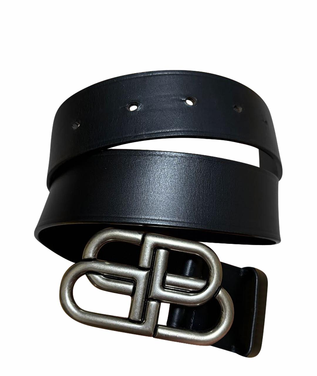 BALENCIAGA Черный кожаный ремень, фото 1