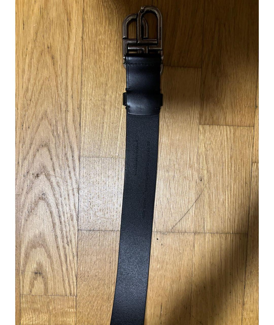 BALENCIAGA Черный кожаный ремень, фото 7