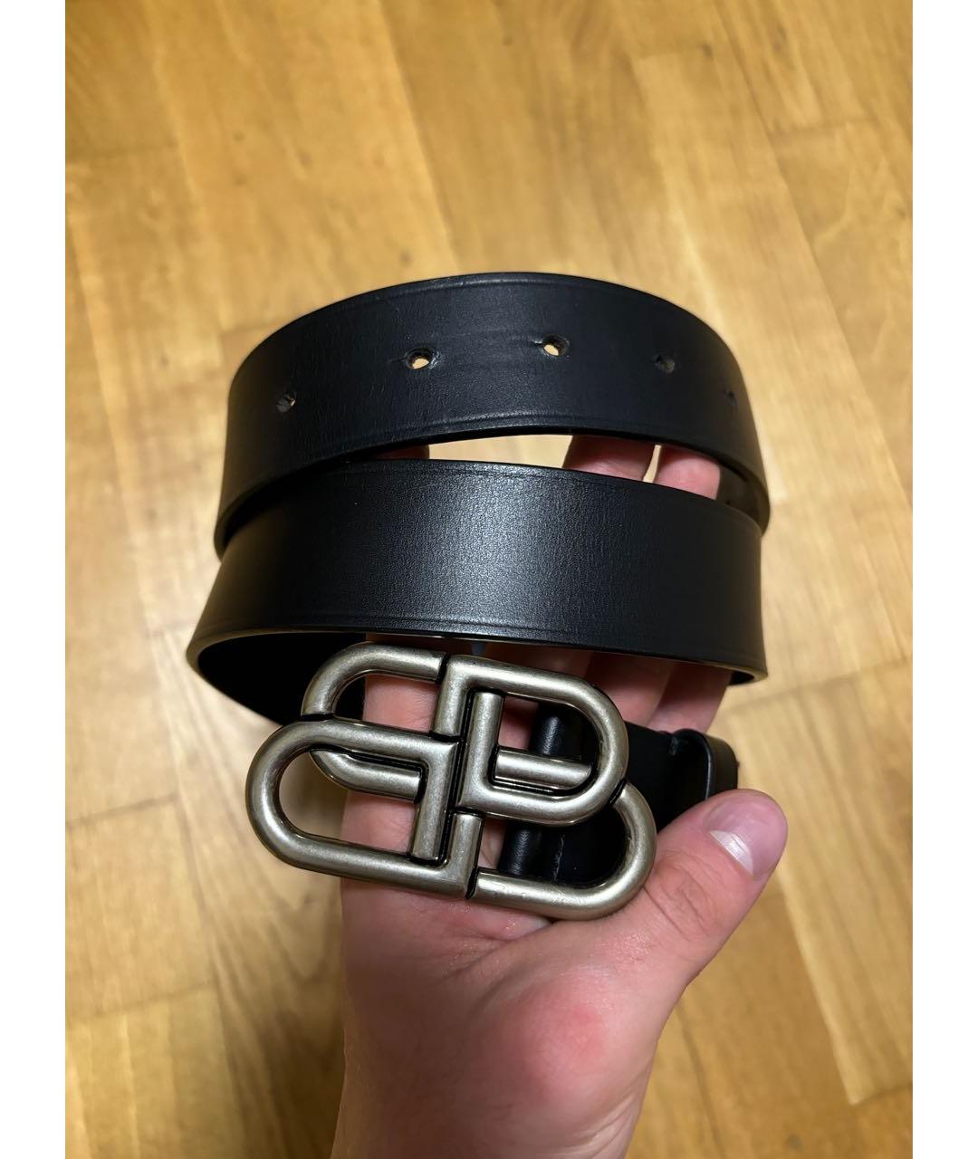 BALENCIAGA Черный кожаный ремень, фото 8