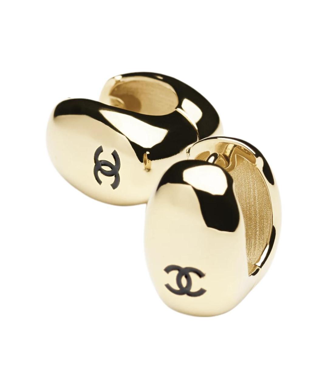 CHANEL Золотые металлические серьги, фото 2