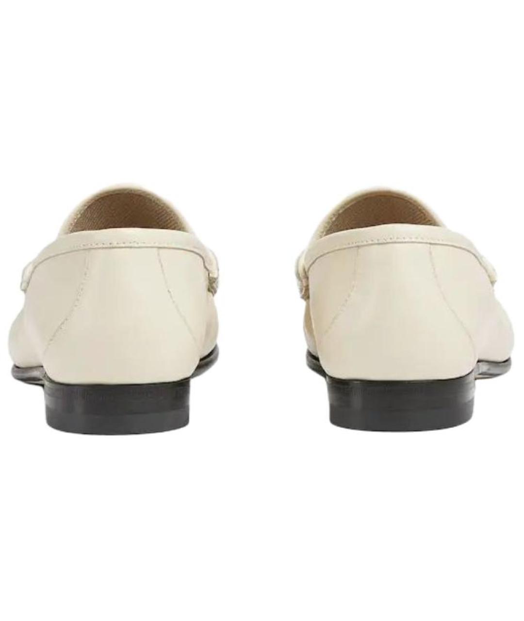GUCCI Белые кожаные лоферы, фото 5