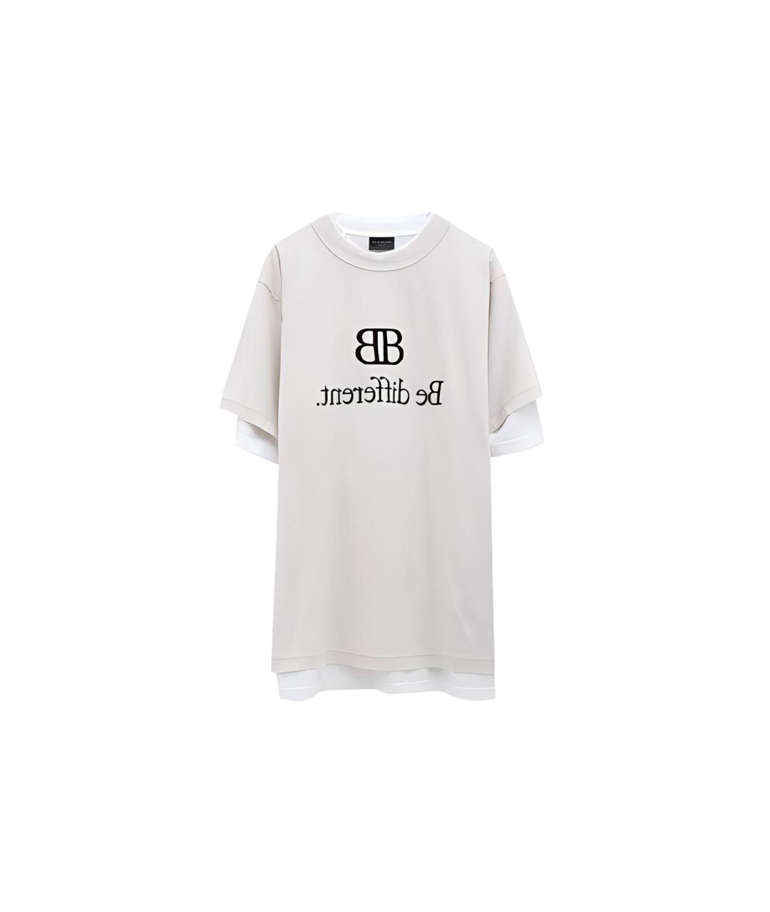 BALENCIAGA Бежевая футболка, фото 5