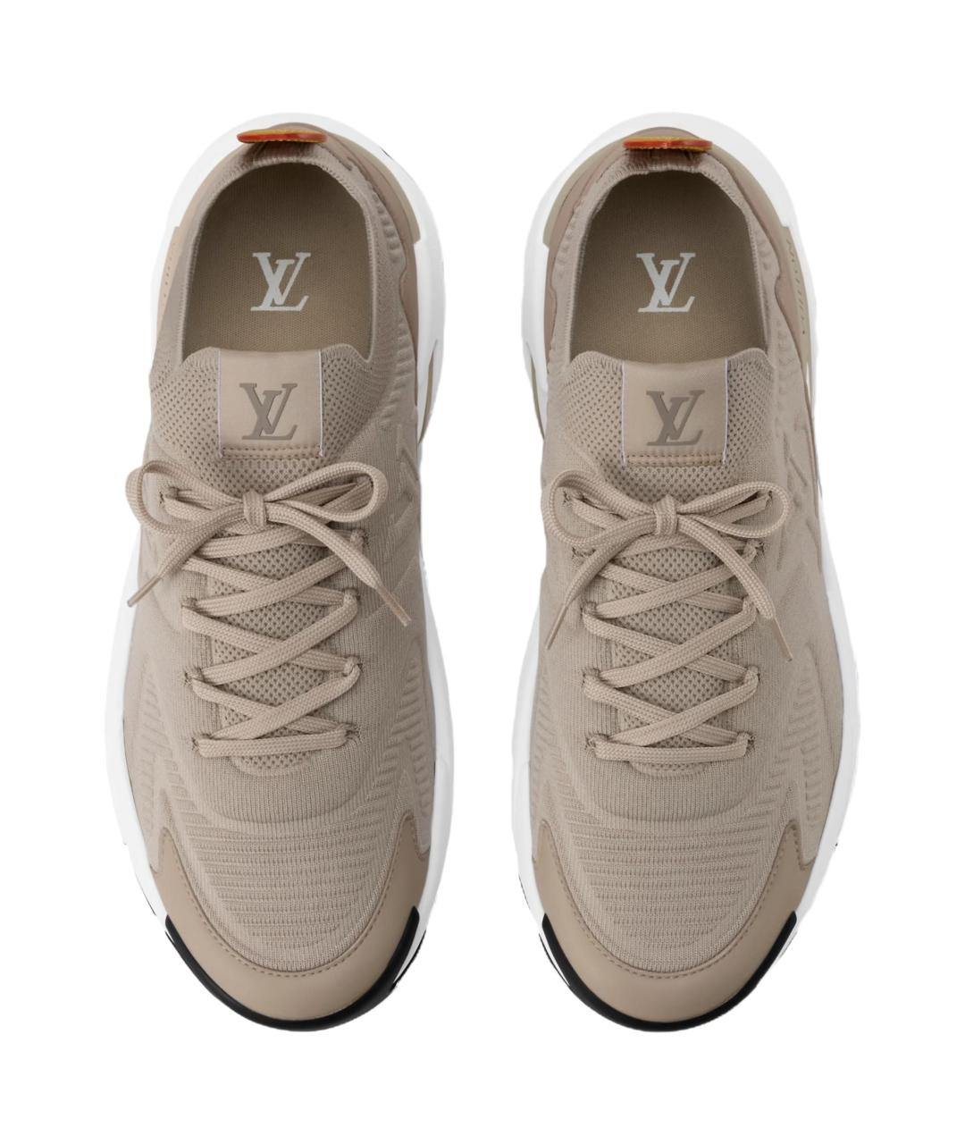 LOUIS VUITTON Коричневые кожаные низкие кроссовки / кеды, фото 4