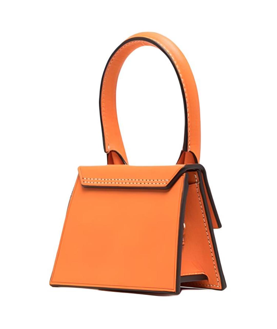 JACQUEMUS Оранжевая кожаная сумка через плечо, фото 2