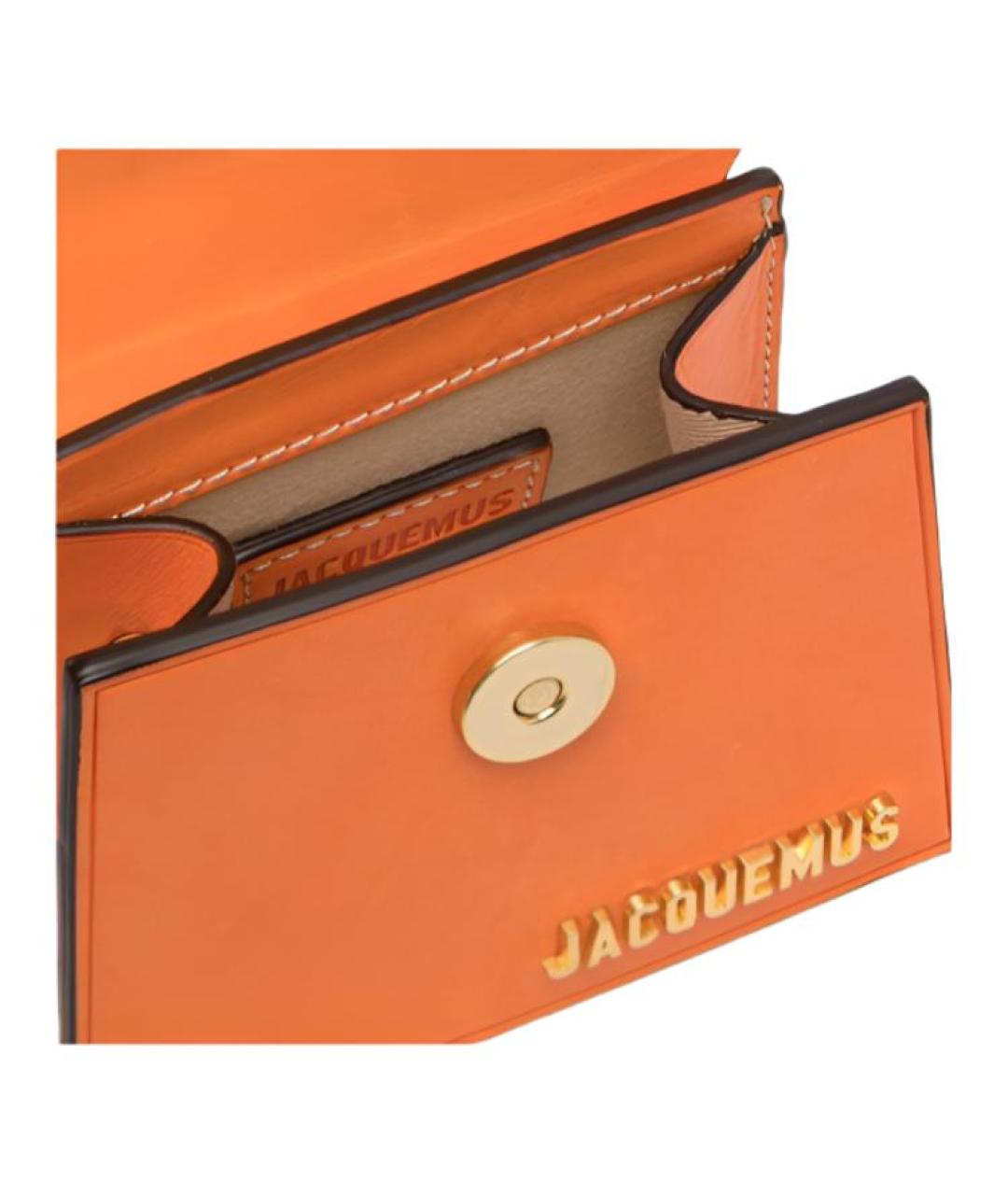 JACQUEMUS Оранжевая кожаная сумка через плечо, фото 5