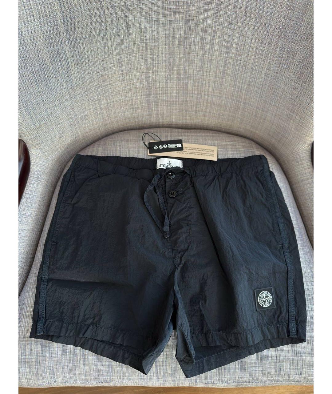 STONE ISLAND Черные полиамидовые шорты, фото 4