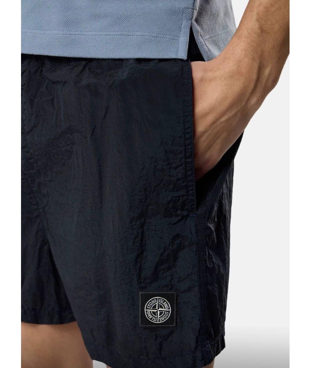 STONE ISLAND Черные полиамидовые шорты, фото 5