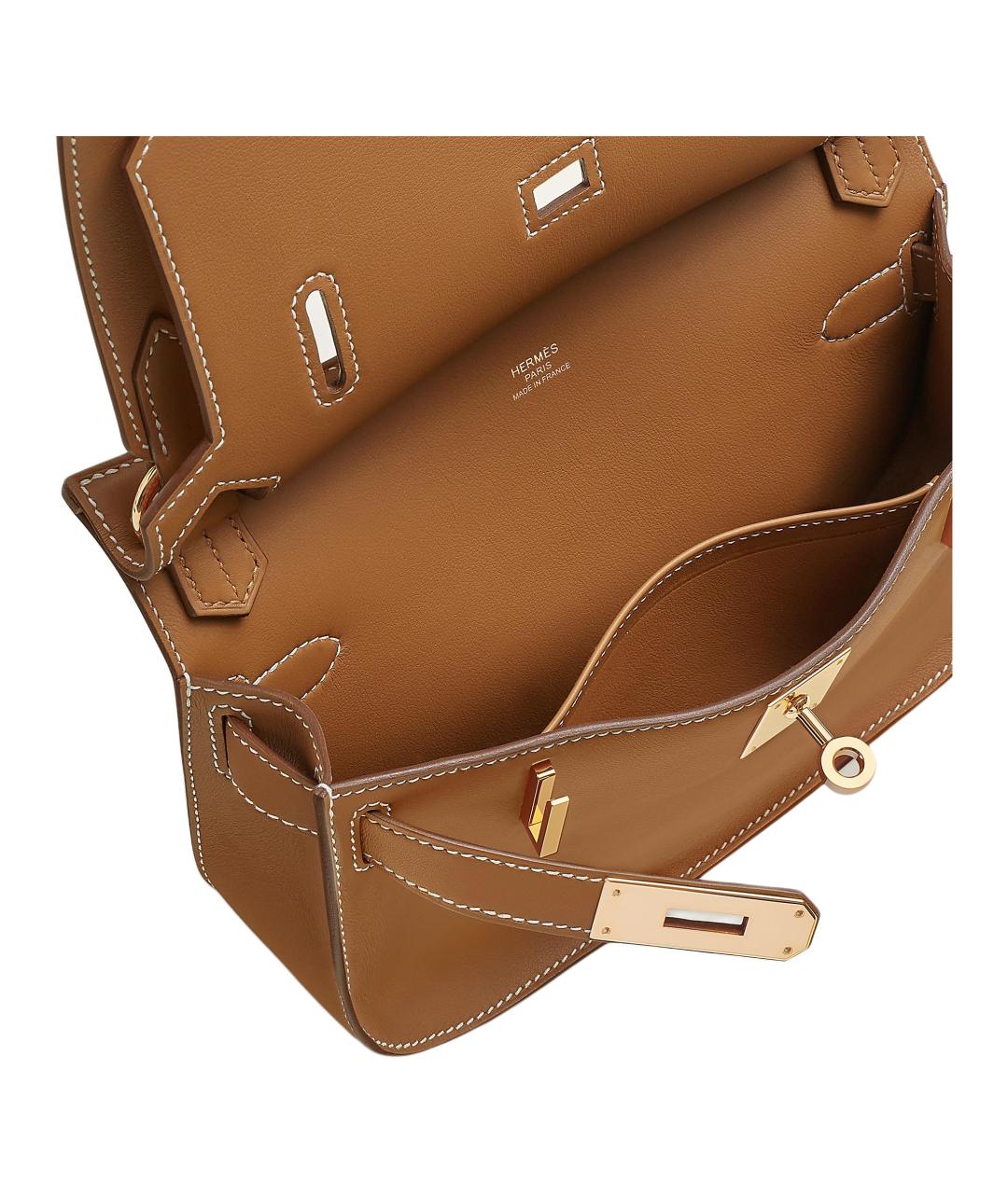 HERMES Коричневая кожаная сумка через плечо, фото 4