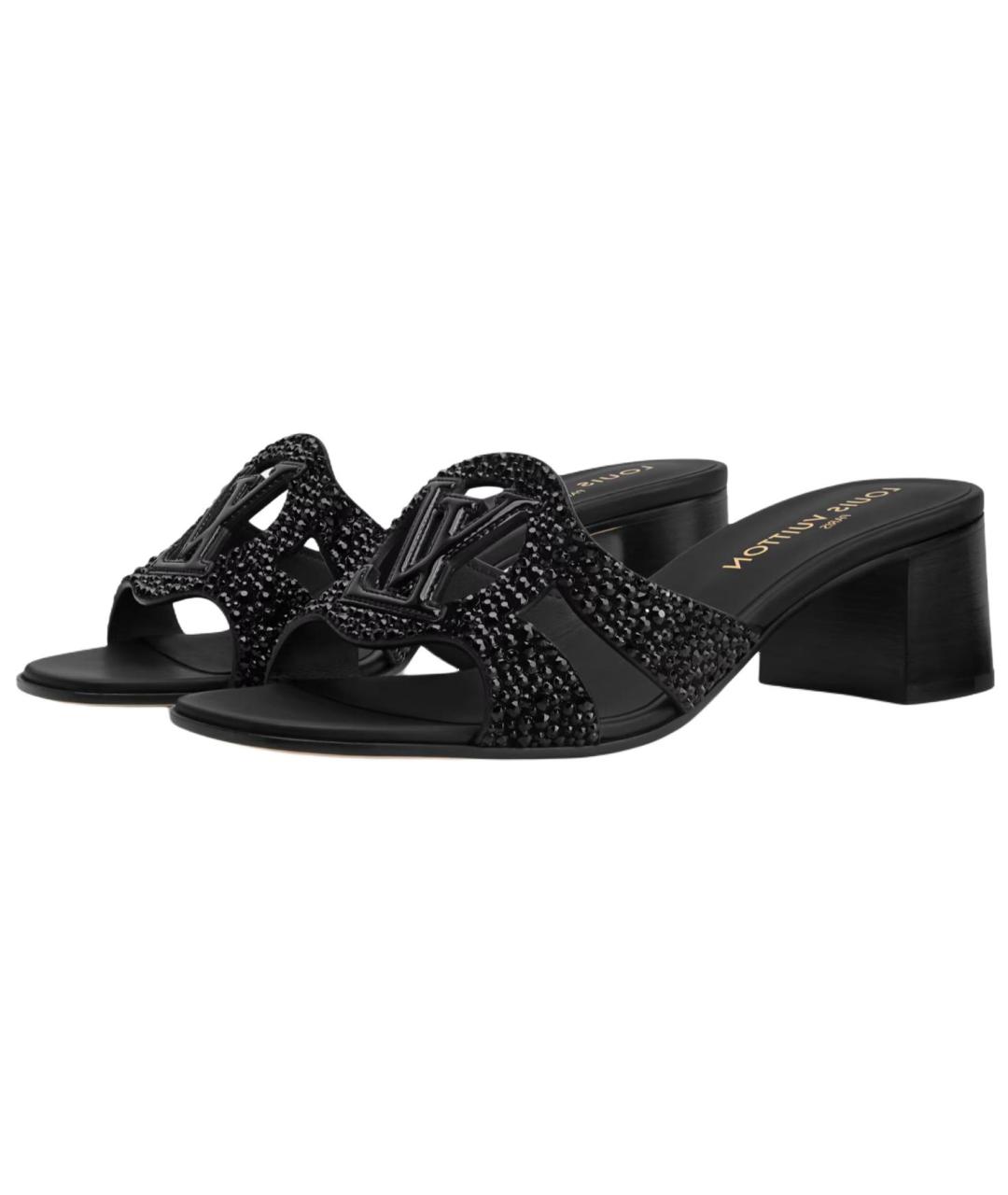 LOUIS VUITTON Черные босоножки, фото 4