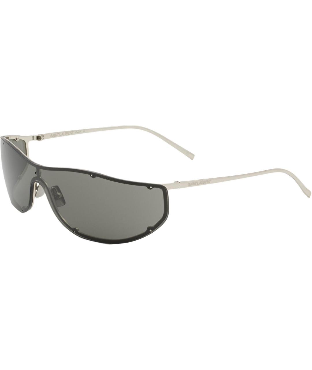 SAINT LAURENT Серые металлические солнцезащитные очки, фото 1
