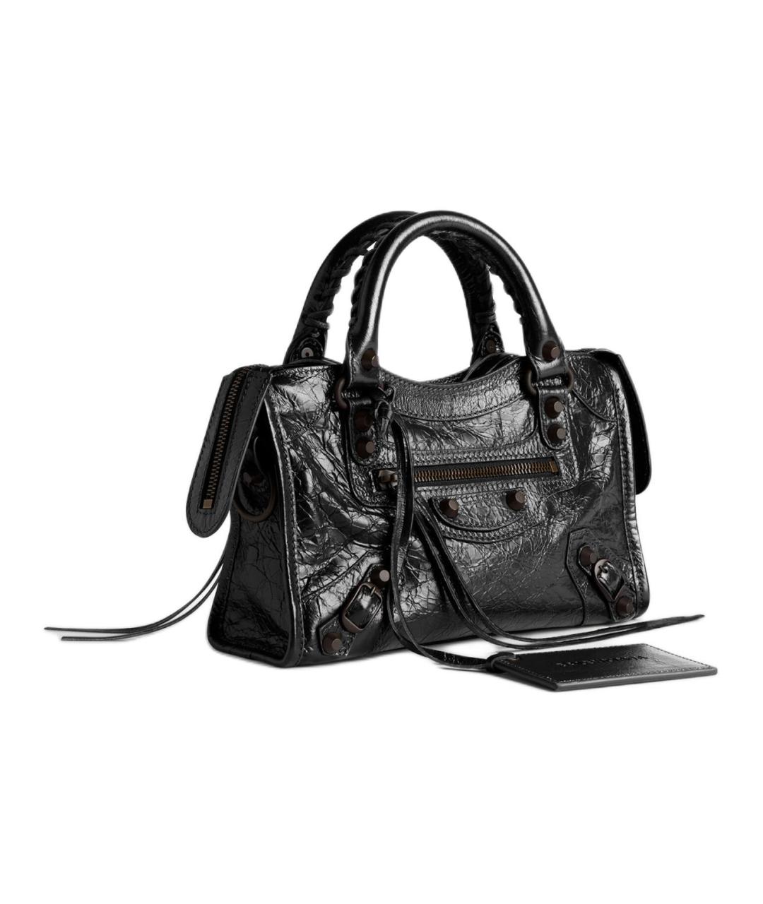 BALENCIAGA Черная кожаная сумка через плечо, фото 3