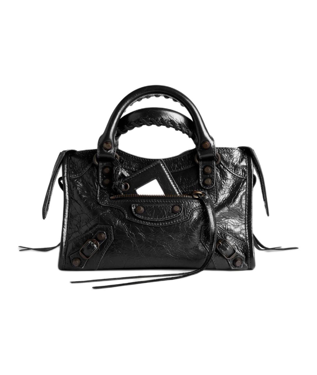 BALENCIAGA Черная кожаная сумка через плечо, фото 1