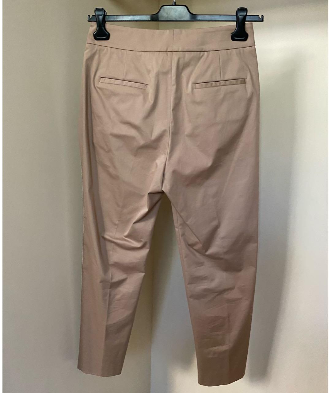 PESERICO Бежевые хлопко-эластановые прямые брюки, фото 7