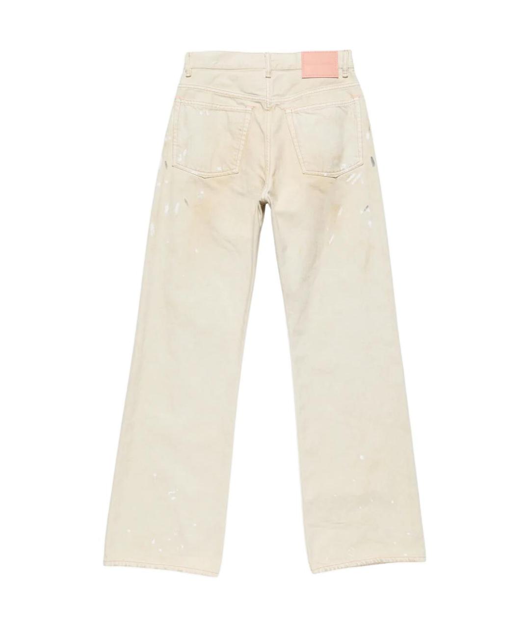 ACNE STUDIOS Бежевые хлопковые прямые джинсы, фото 2