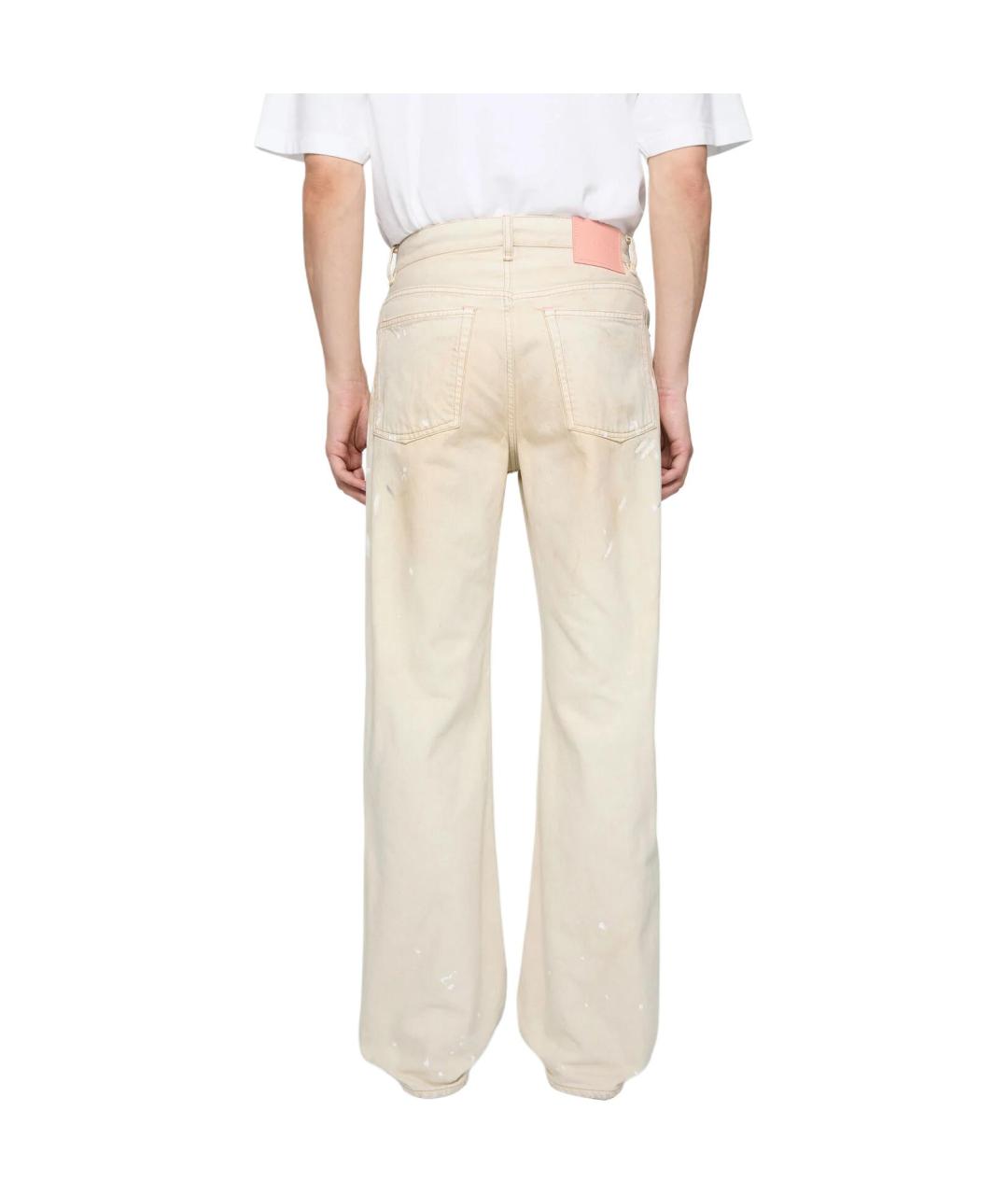 ACNE STUDIOS Бежевые хлопковые прямые джинсы, фото 4