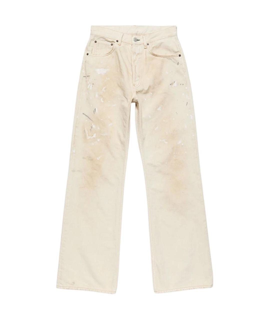 ACNE STUDIOS Бежевые хлопковые прямые джинсы, фото 1