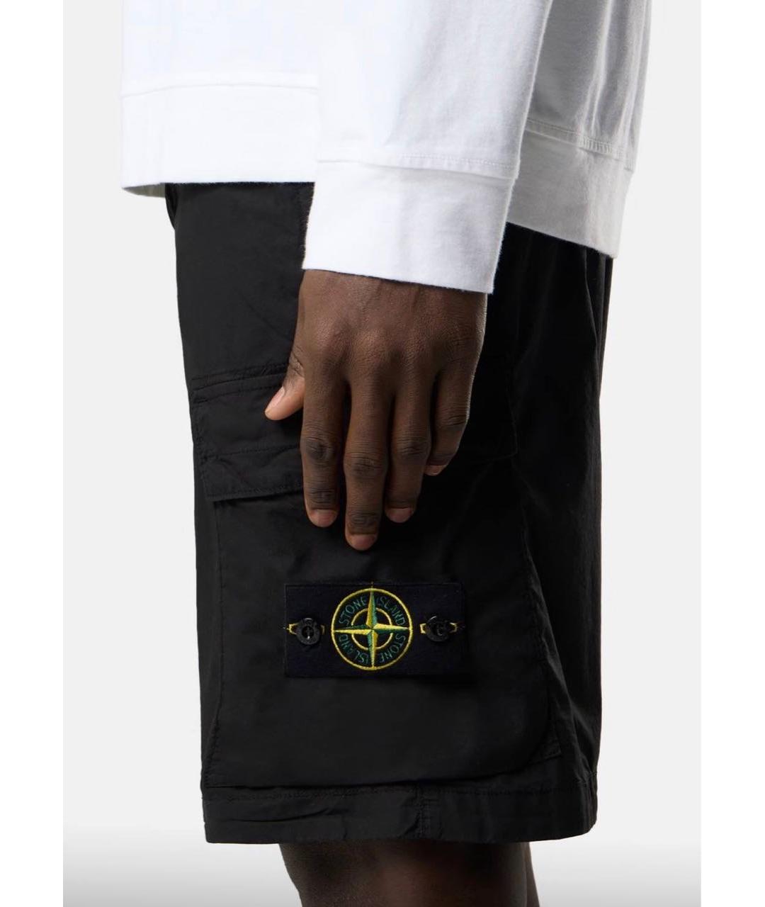 STONE ISLAND Черные полиамидовые шорты, фото 5