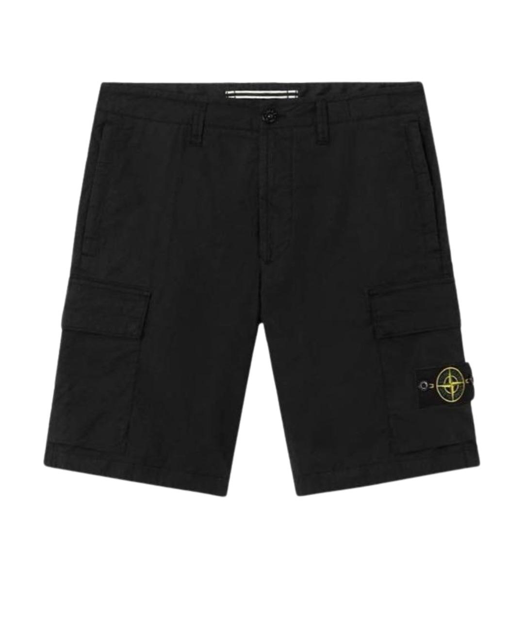 STONE ISLAND Черные полиамидовые шорты, фото 1