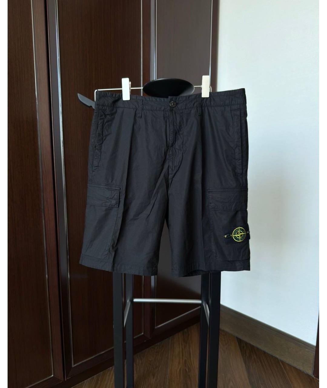 STONE ISLAND Черные полиамидовые шорты, фото 3