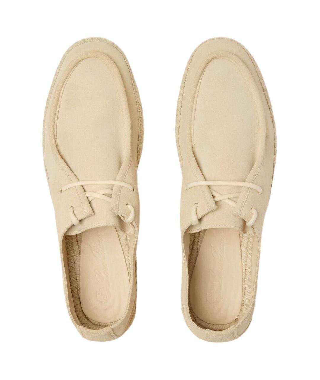 LORO PIANA Бежевые замшевые эспадрильи, фото 5