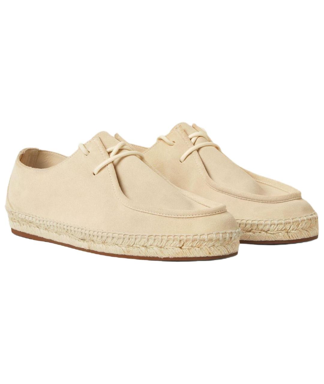 LORO PIANA Бежевые замшевые эспадрильи, фото 3