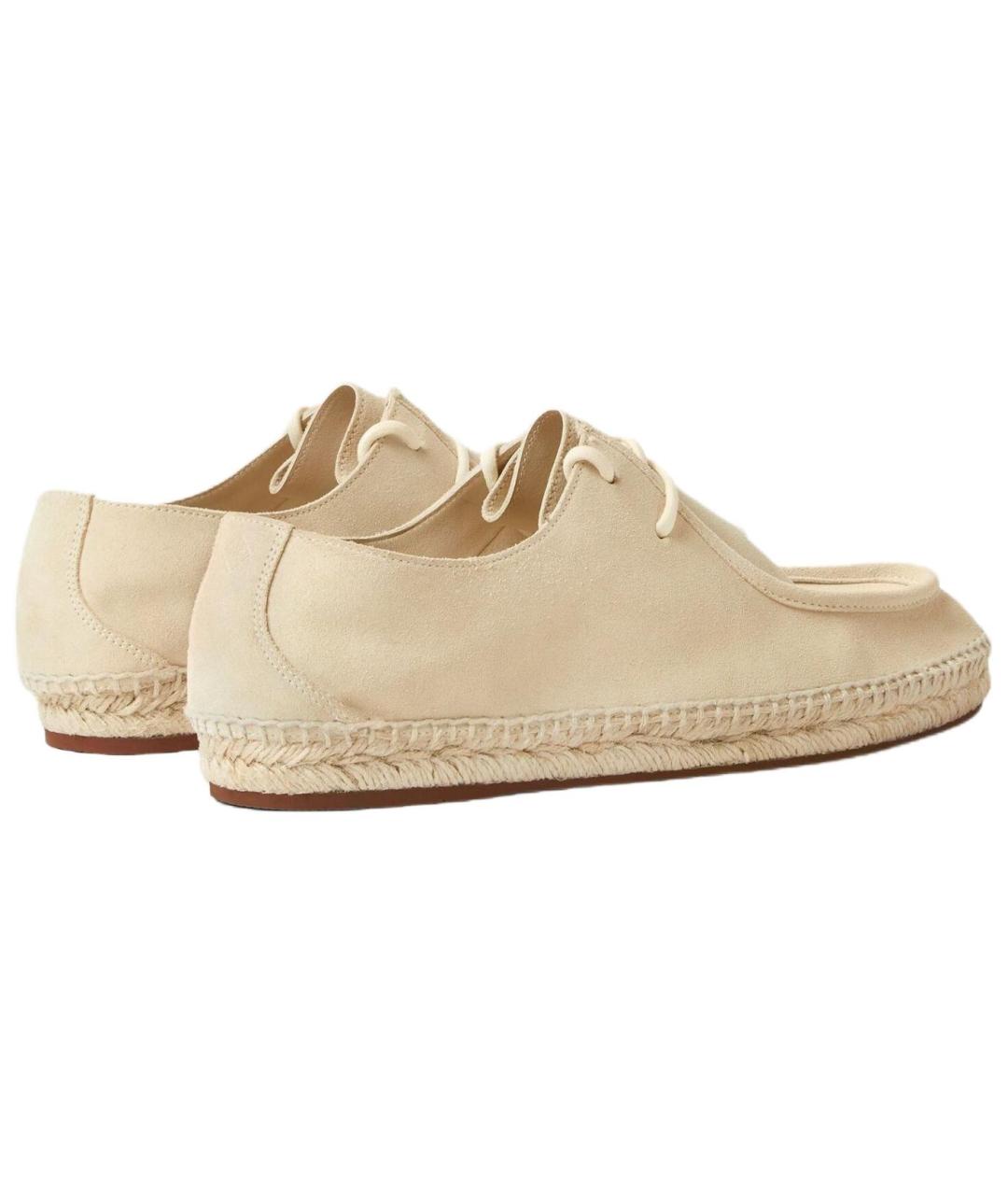 LORO PIANA Бежевые замшевые эспадрильи, фото 4