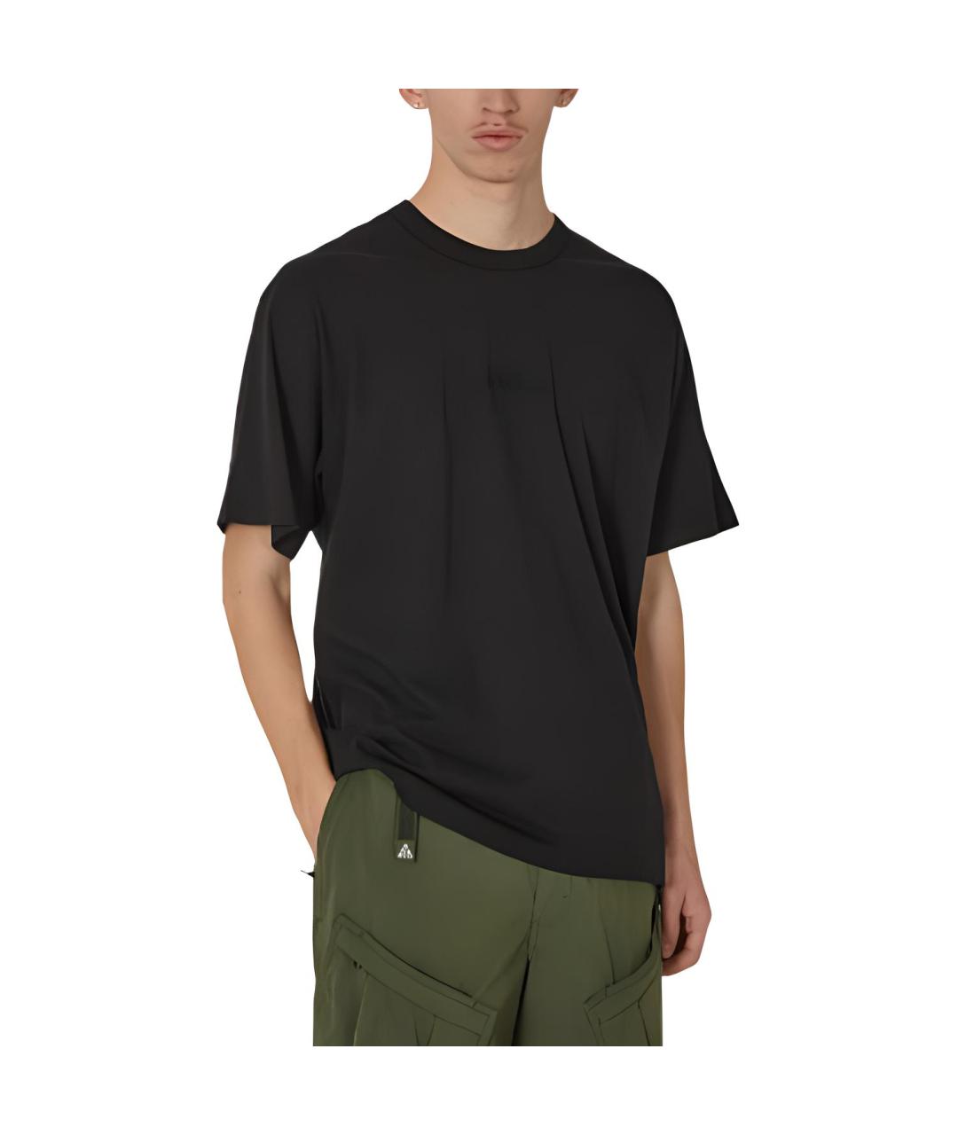 STONE ISLAND Черная хлопковая футболка, фото 2