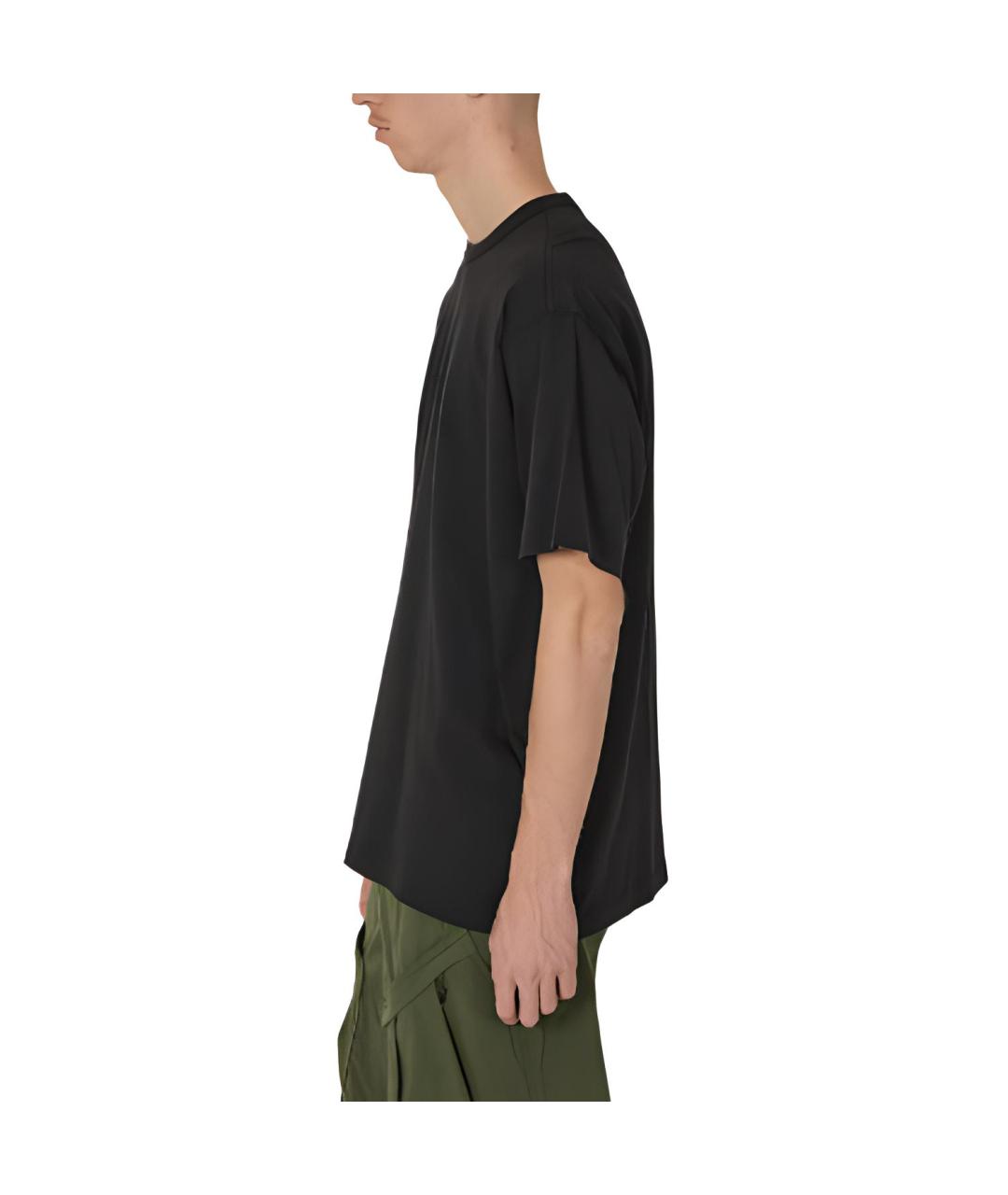 STONE ISLAND Черная хлопковая футболка, фото 4