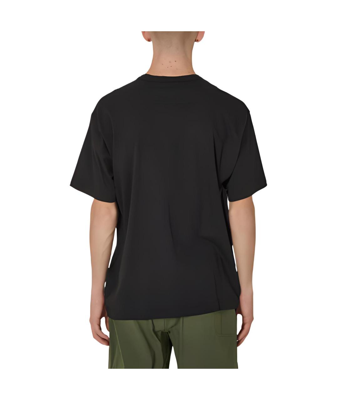 STONE ISLAND Черная хлопковая футболка, фото 3