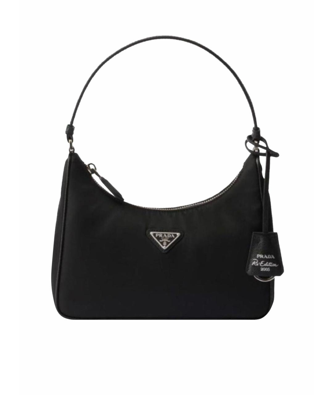 PRADA Черная тканевая сумка с короткими ручками, фото 1