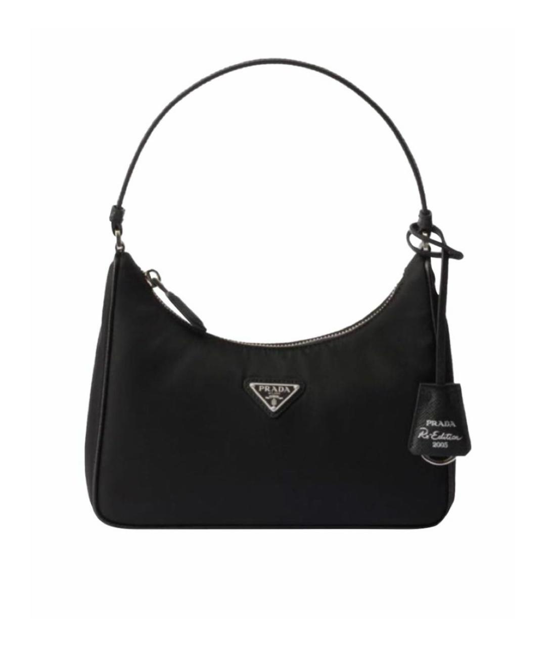 PRADA Черная тканевая сумка с короткими ручками, фото 6