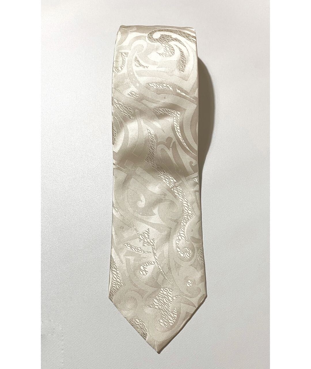 JOHN RICHMOND Бежевый шелковый галстук, фото 3
