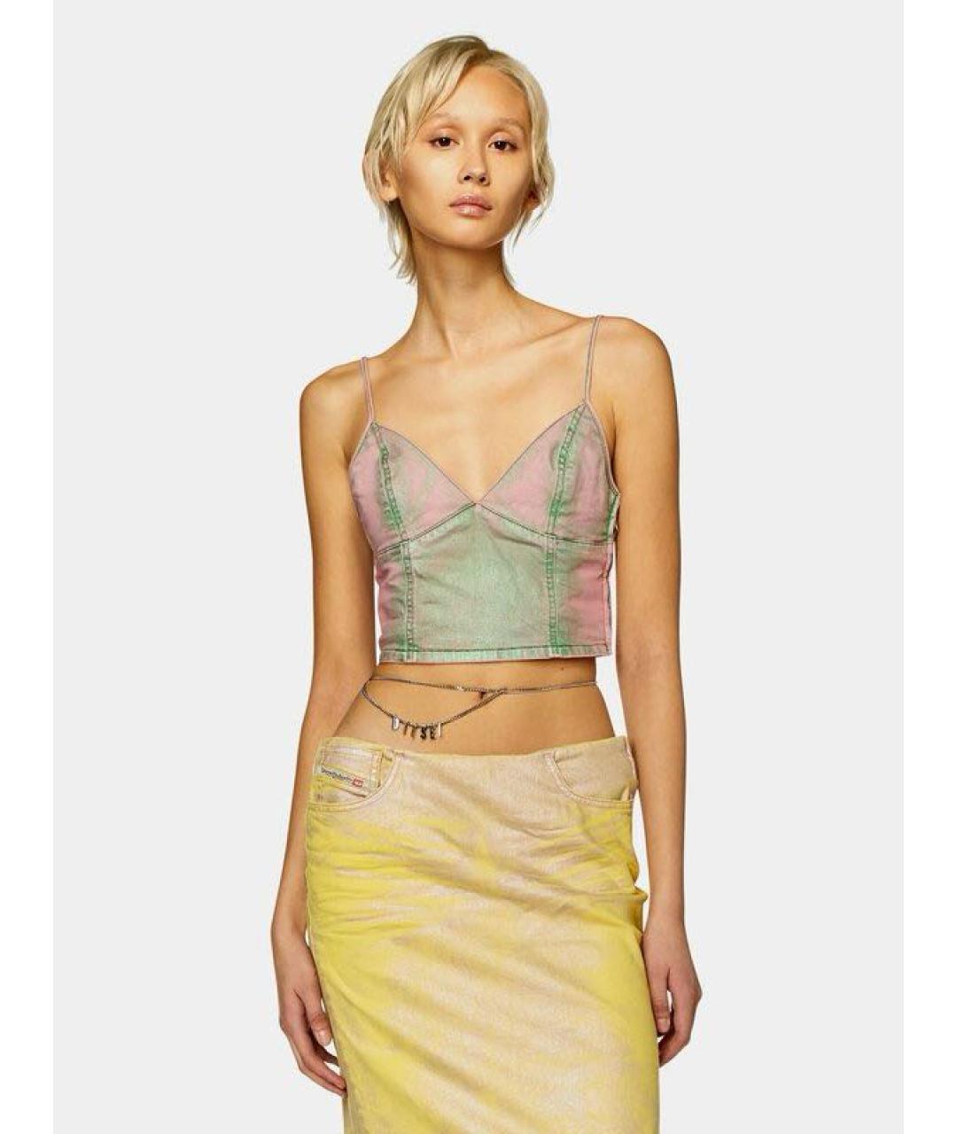 DIESEL Розовая деним майка, фото 2