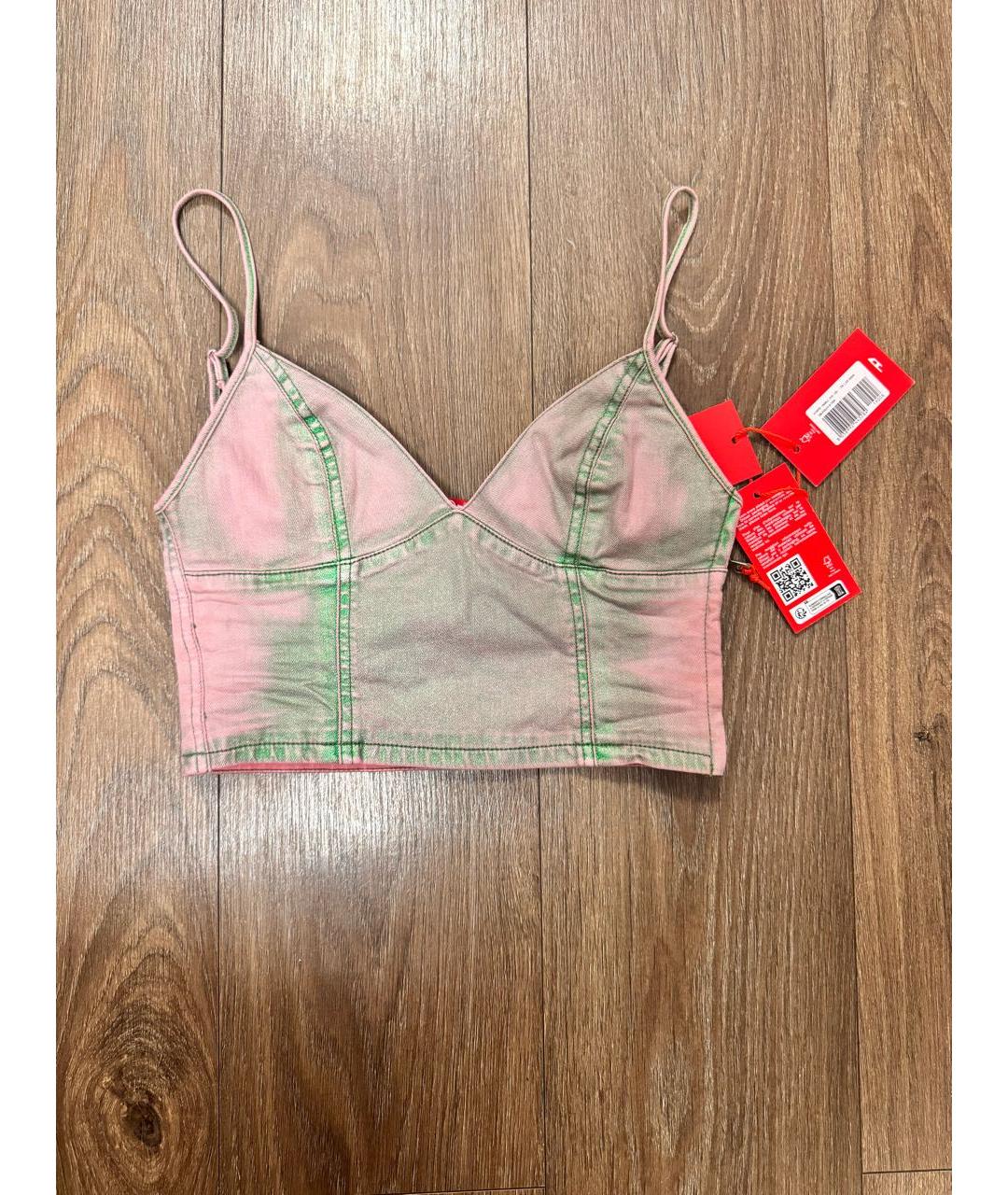 DIESEL Розовая деним майка, фото 6