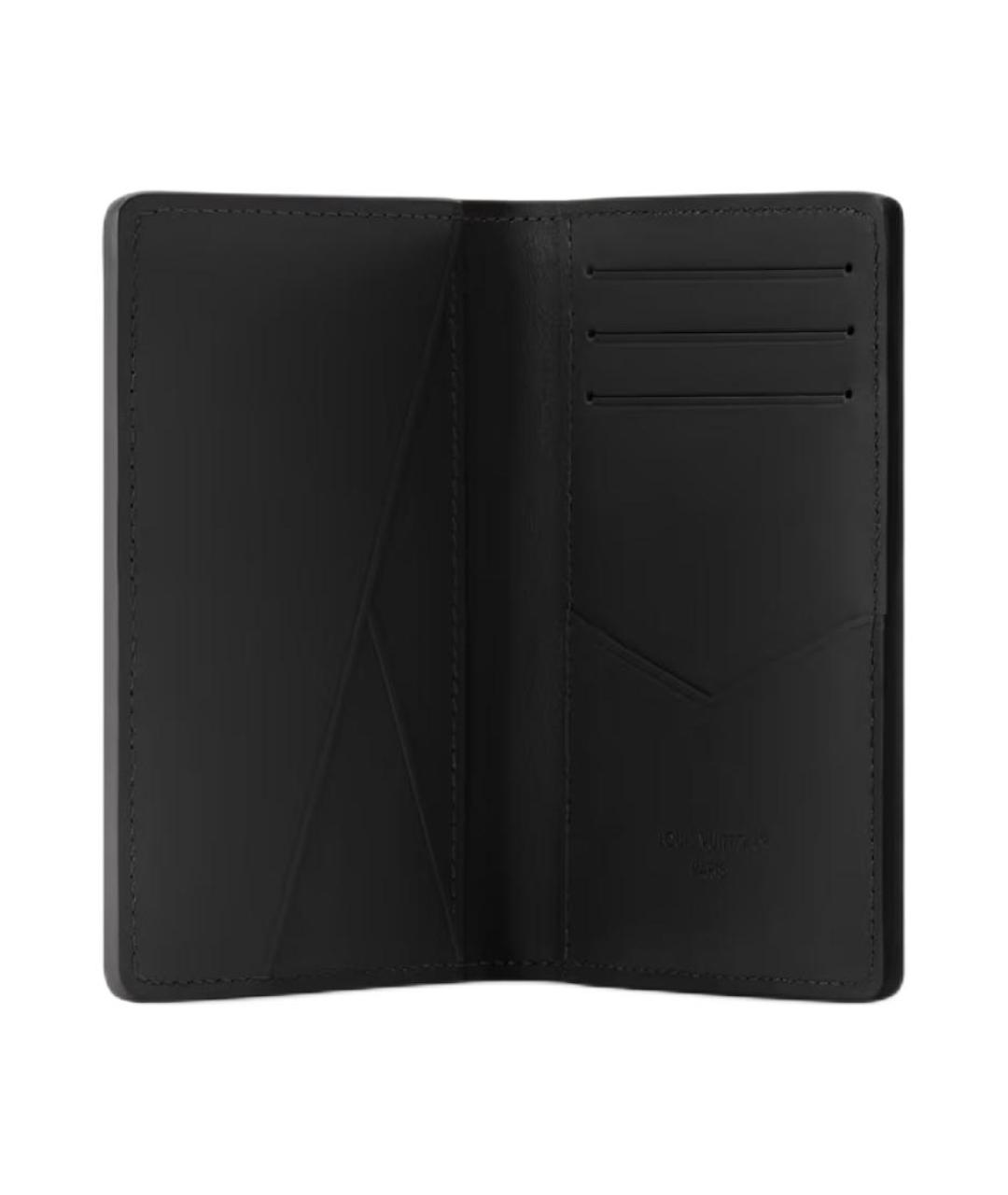 LOUIS VUITTON Черный кожаный кошелек, фото 4