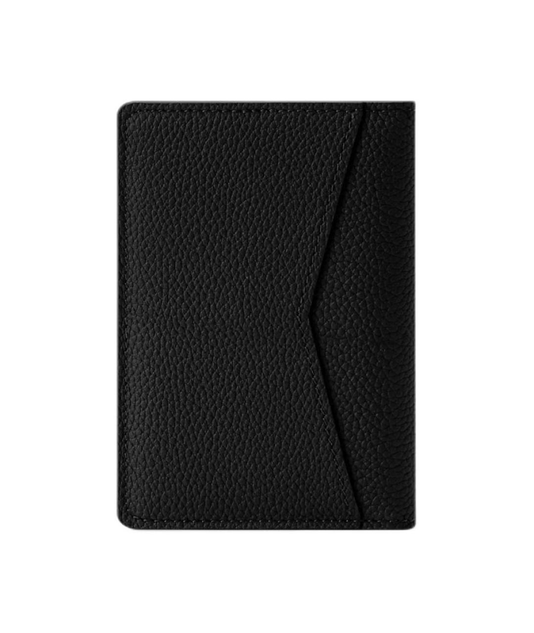 LOUIS VUITTON Черный кожаный кошелек, фото 3