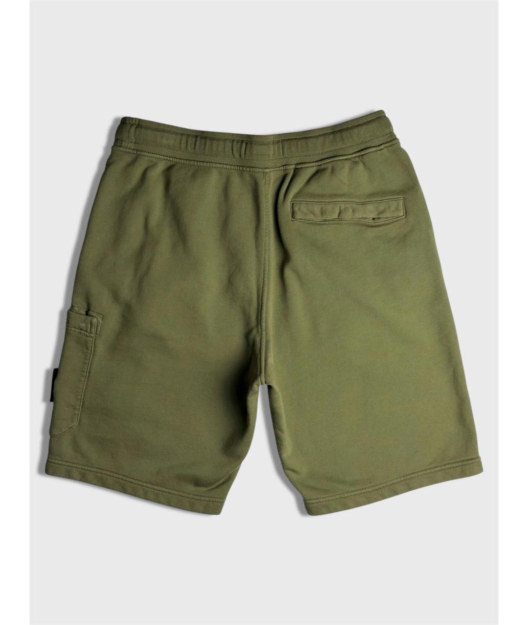 STONE ISLAND Хаки хлопковые шорты, фото 2