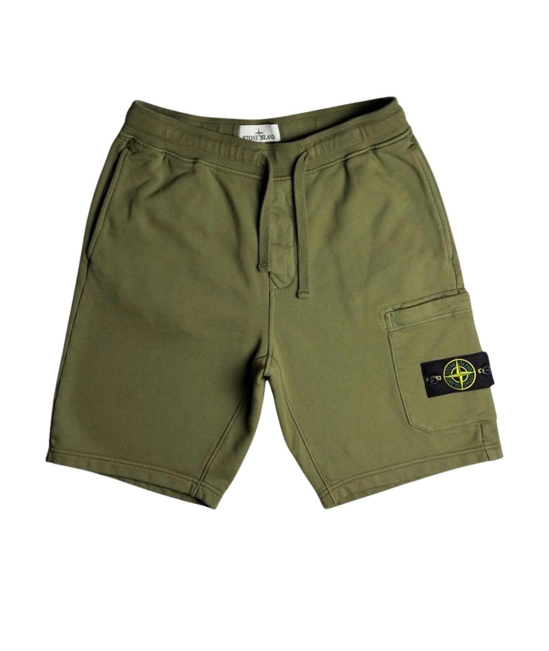 STONE ISLAND Хаки хлопковые шорты, фото 1