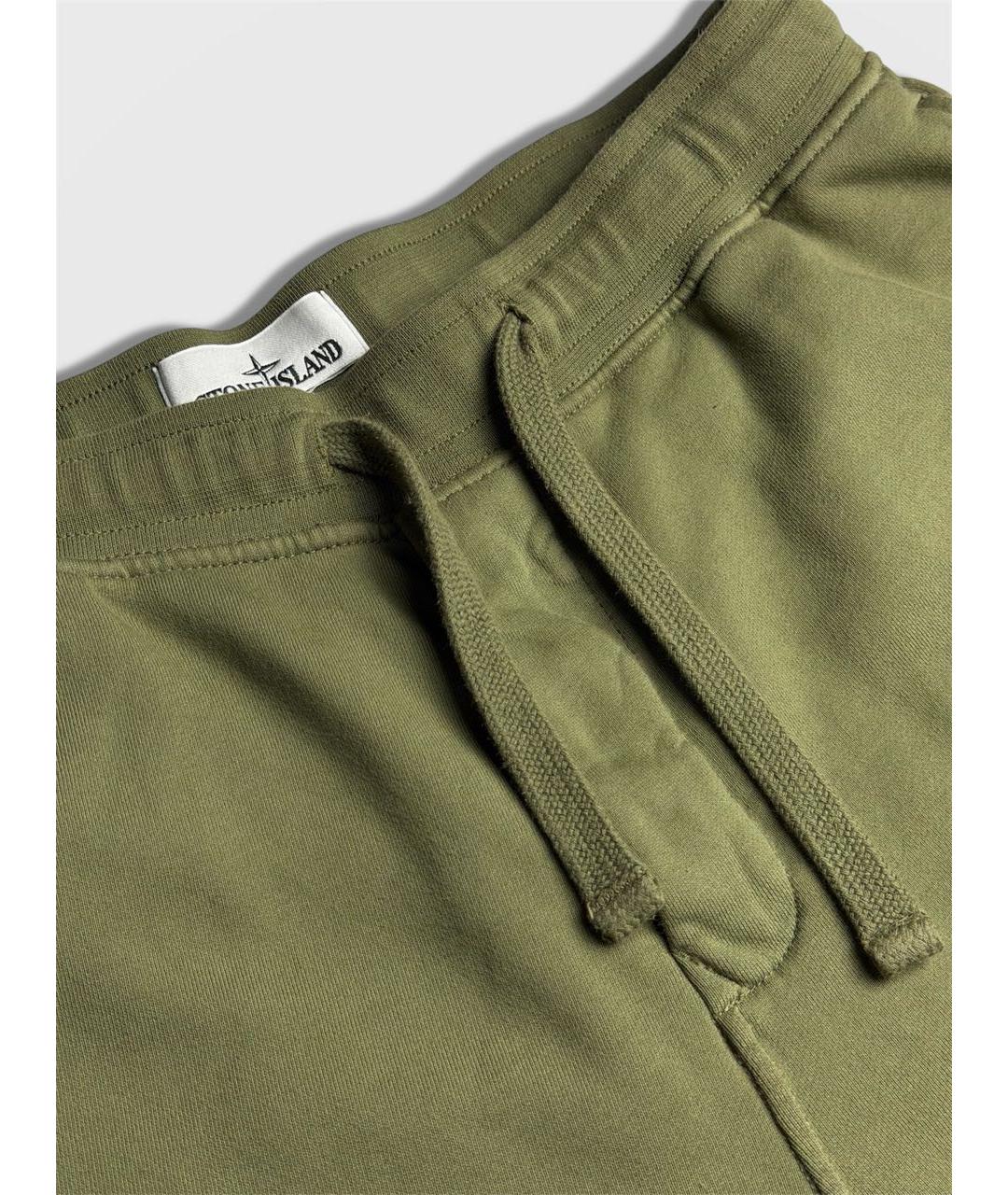 STONE ISLAND Хаки хлопковые шорты, фото 3
