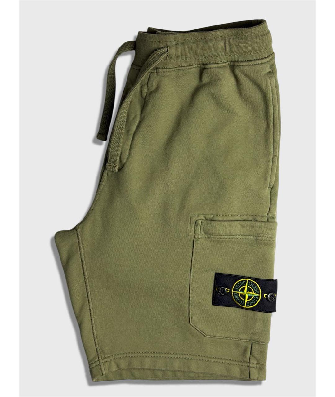 STONE ISLAND Хаки хлопковые шорты, фото 5