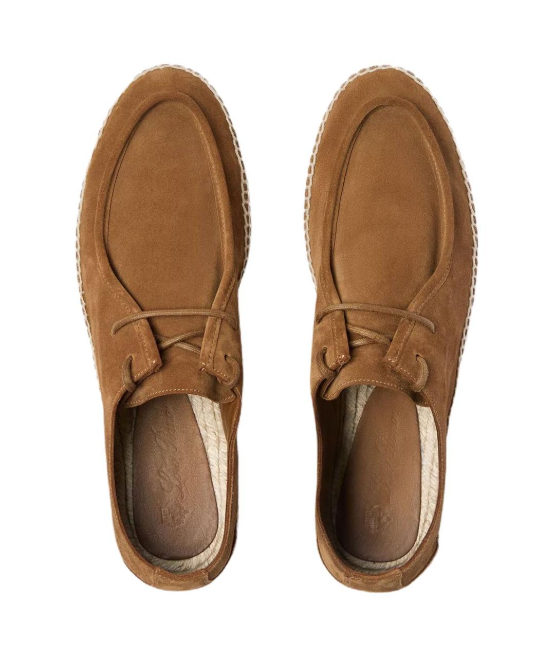 LORO PIANA Коричневые замшевые эспадрильи, фото 5