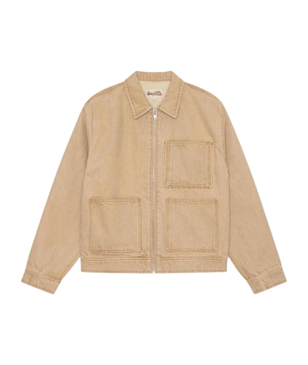 STUSSY Бежевая деним куртка, фото 1