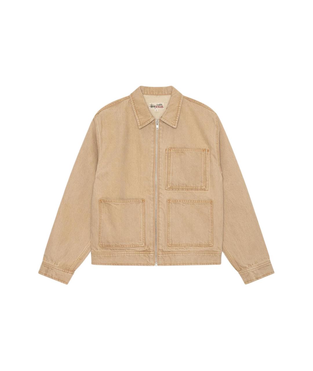 STUSSY Бежевая деним куртка, фото 5